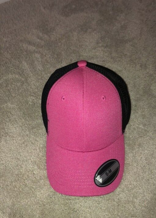 Baseball Cap Small Medium Fitted Pink Black Unisex Women’s Men’s - $25EC